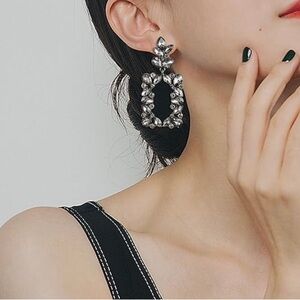 BriLove Clip On Deco Sparkly Rhinestone Earrings NEW